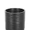 Black Ribbed Floor Metal Vase Set with Horizontal Grooves
